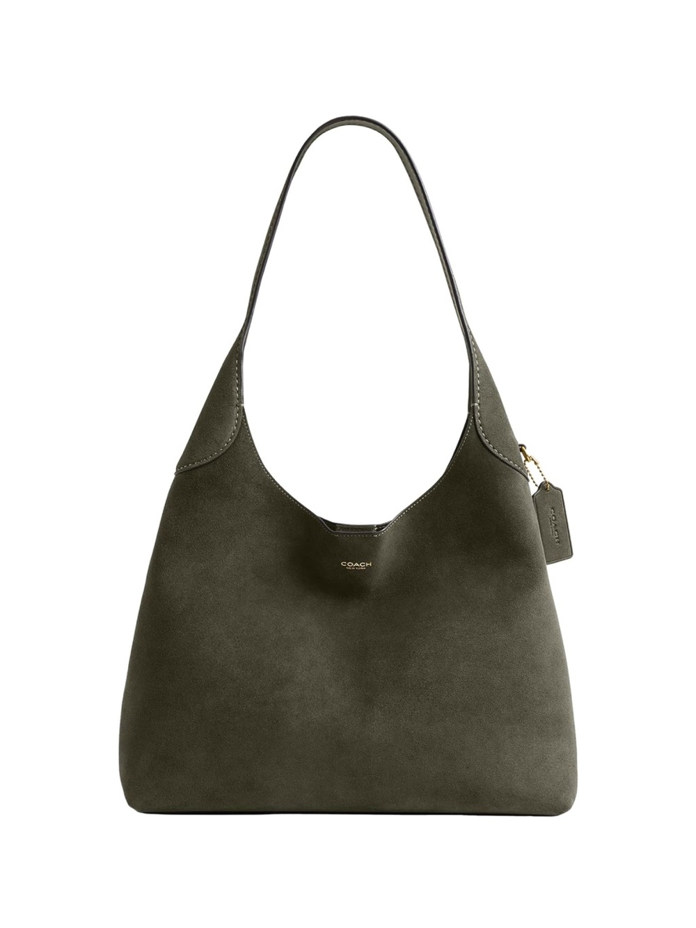 New Coach Olive Suede Brooklyn 34 Shoulder Bag